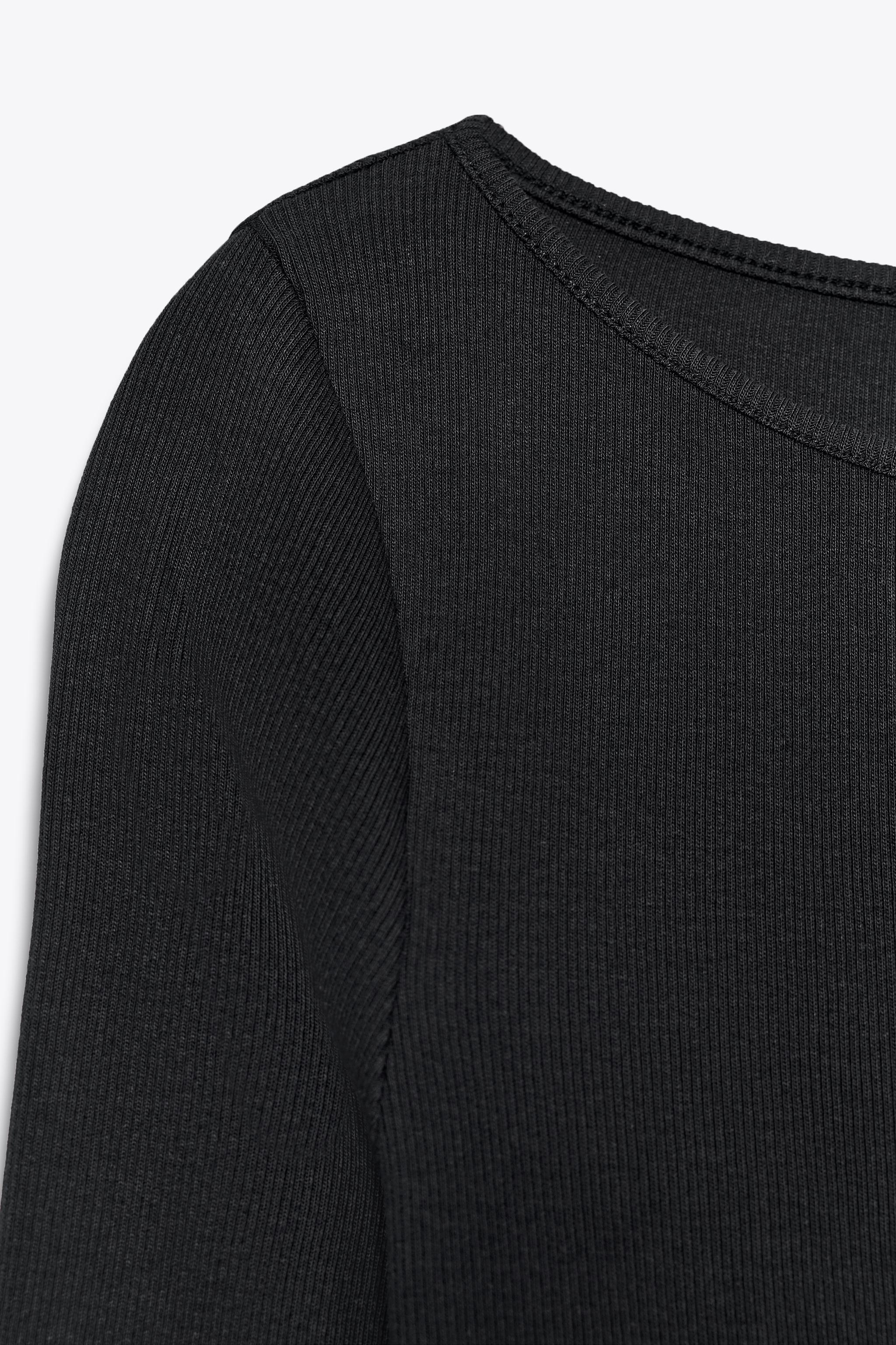 COTTON BOAT NECK T-SHIRT